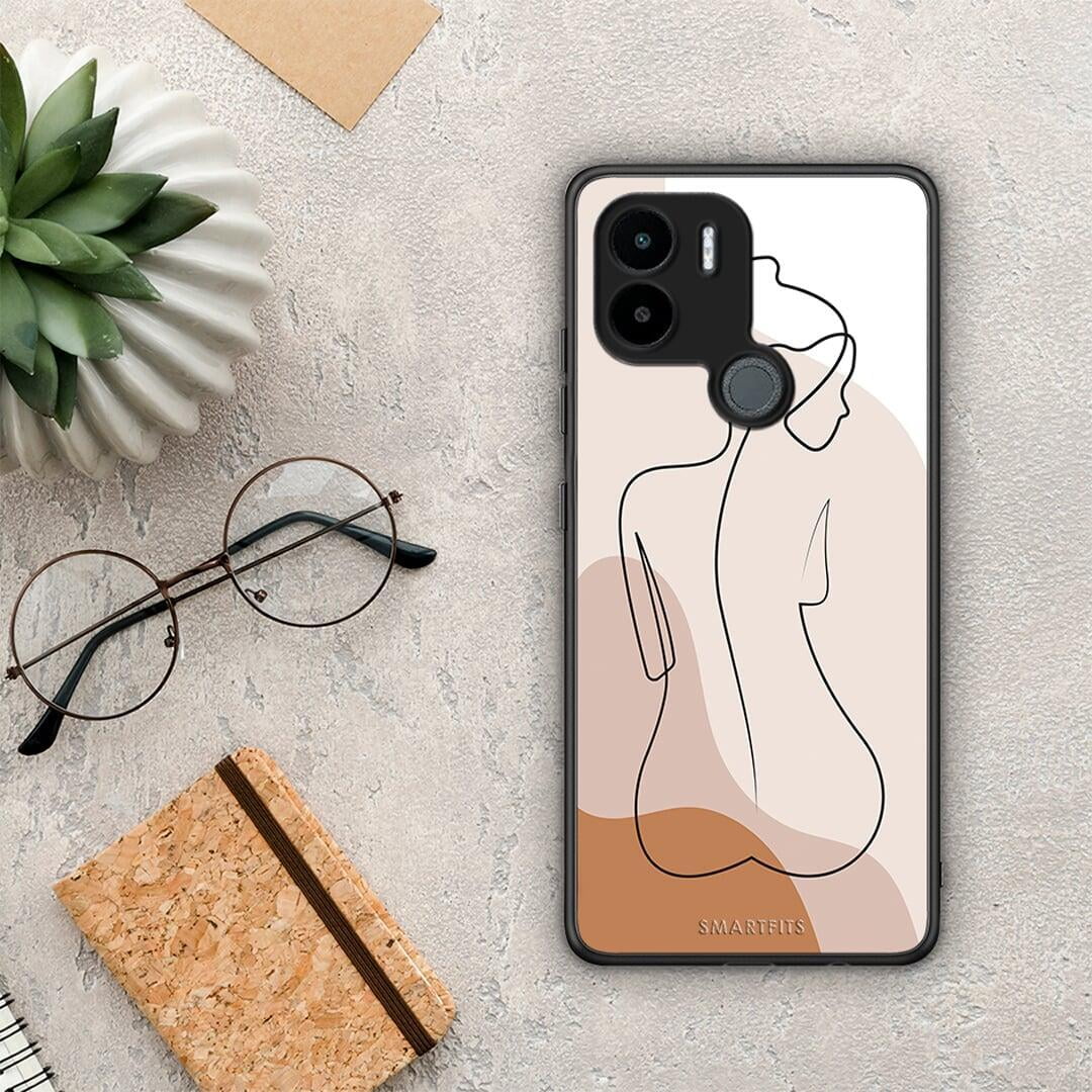 Θήκη Xiaomi Redmi A1+ / A2+ LineArt Woman από τη Smartfits με σχέδιο στο πίσω μέρος και μαύρο περίβλημα | Xiaomi Redmi A1+ / A2+ LineArt Woman Case with Colorful Back and Black Bezels