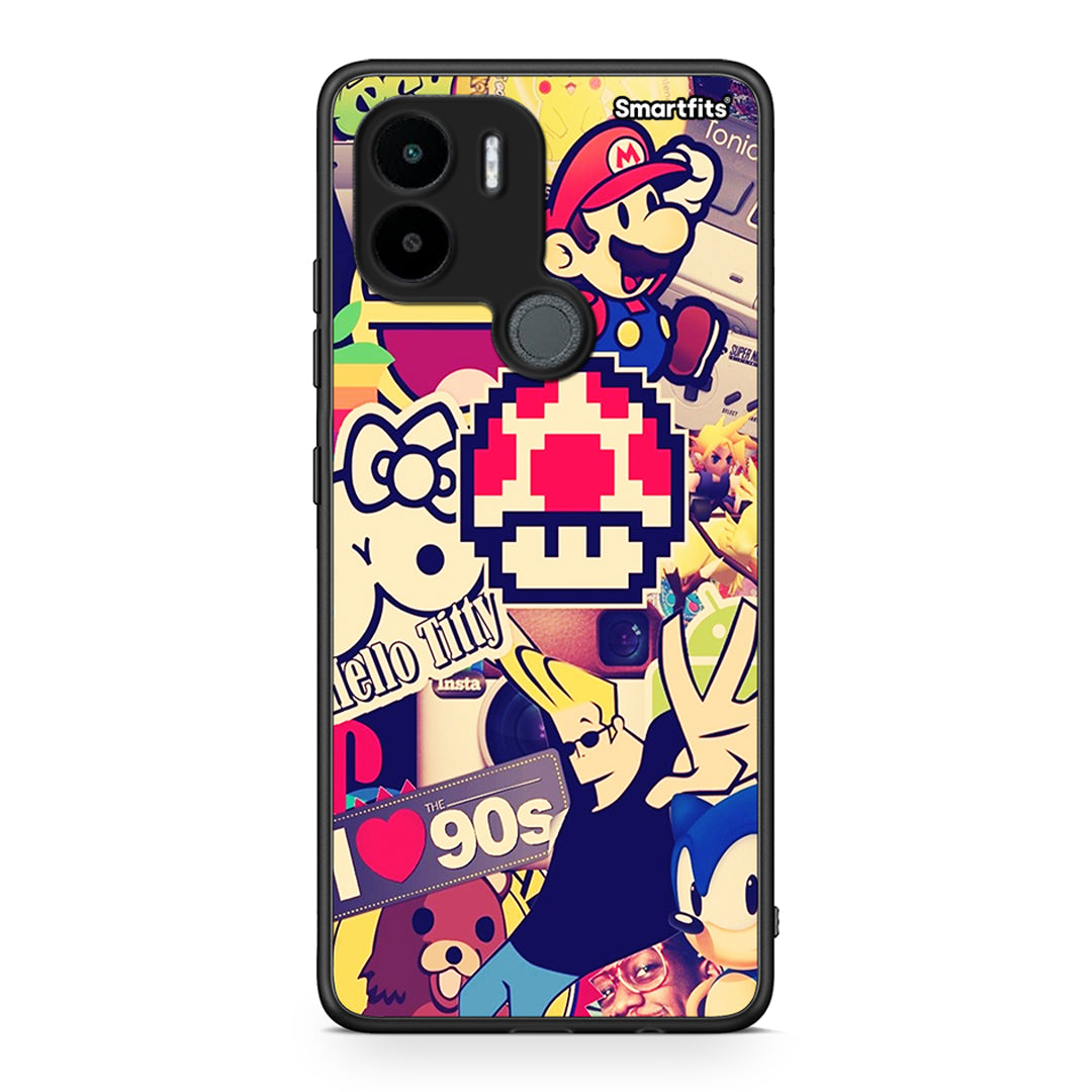 Θήκη Xiaomi Redmi A1+ / A2+ Love The 90s από τη Smartfits με σχέδιο στο πίσω μέρος και μαύρο περίβλημα | Xiaomi Redmi A1+ / A2+ Love The 90s Case with Colorful Back and Black Bezels