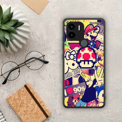 Θήκη Xiaomi Redmi A1+ / A2+ Love The 90s από τη Smartfits με σχέδιο στο πίσω μέρος και μαύρο περίβλημα | Xiaomi Redmi A1+ / A2+ Love The 90s Case with Colorful Back and Black Bezels
