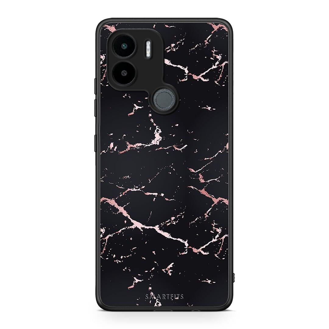 Θήκη Xiaomi Redmi A1+ / A2+ Marble Black Rosegold από τη Smartfits με σχέδιο στο πίσω μέρος και μαύρο περίβλημα | Xiaomi Redmi A1+ / A2+ Marble Black Rosegold Case with Colorful Back and Black Bezels
