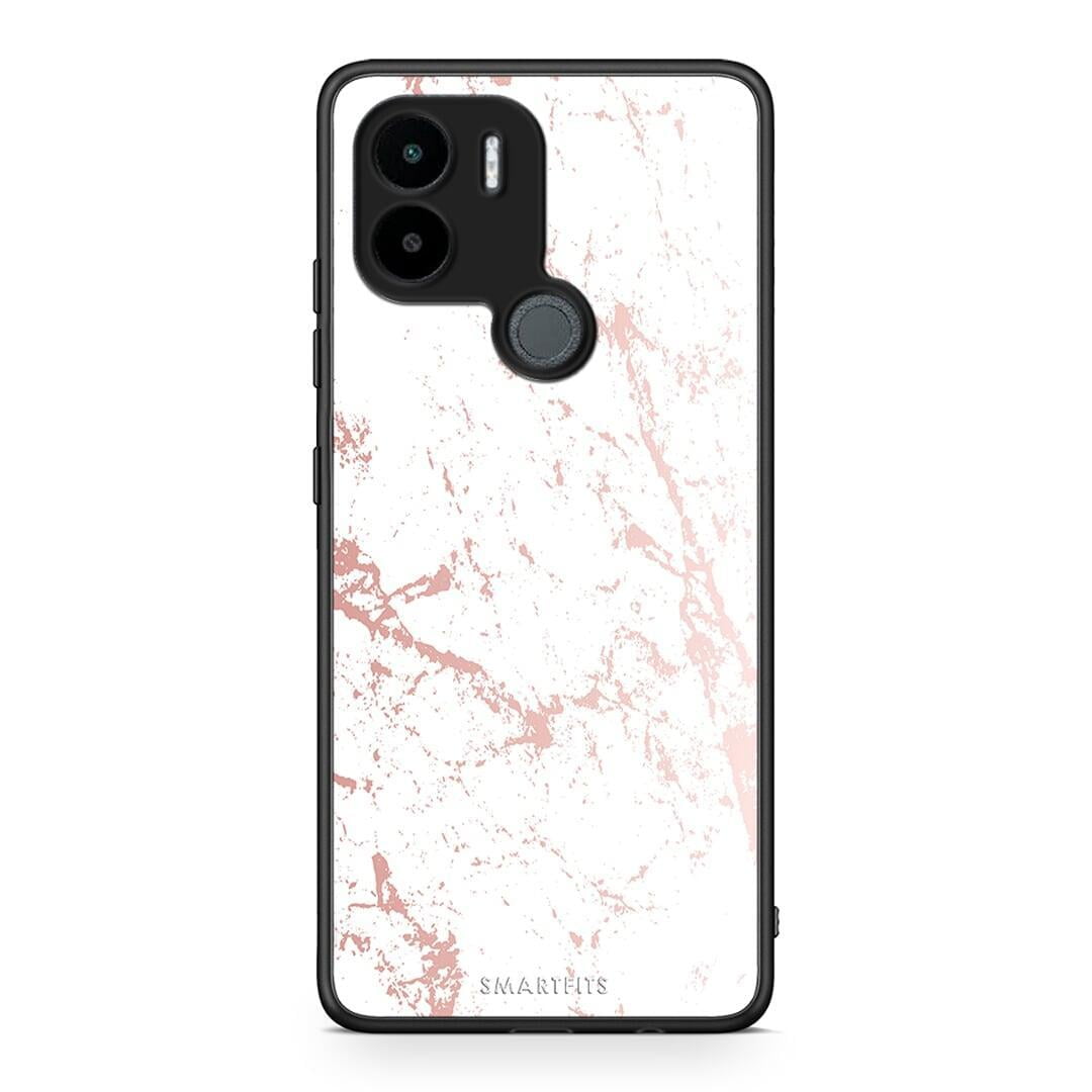 Θήκη Xiaomi Redmi A1+ / A2+ Marble Pink Splash από τη Smartfits με σχέδιο στο πίσω μέρος και μαύρο περίβλημα | Xiaomi Redmi A1+ / A2+ Marble Pink Splash Case with Colorful Back and Black Bezels