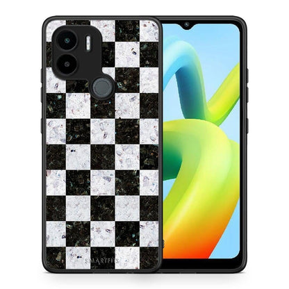 Θήκη Xiaomi Redmi A1+ / A2+ Marble Square Geometric από τη Smartfits με σχέδιο στο πίσω μέρος και μαύρο περίβλημα | Xiaomi Redmi A1+ / A2+ Marble Square Geometric Case with Colorful Back and Black Bezels