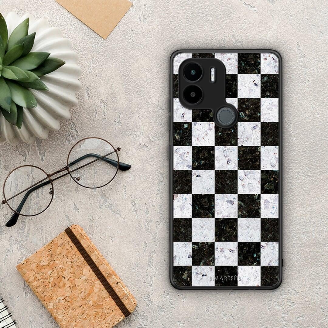 Θήκη Xiaomi Redmi A1+ / A2+ Marble Square Geometric από τη Smartfits με σχέδιο στο πίσω μέρος και μαύρο περίβλημα | Xiaomi Redmi A1+ / A2+ Marble Square Geometric Case with Colorful Back and Black Bezels