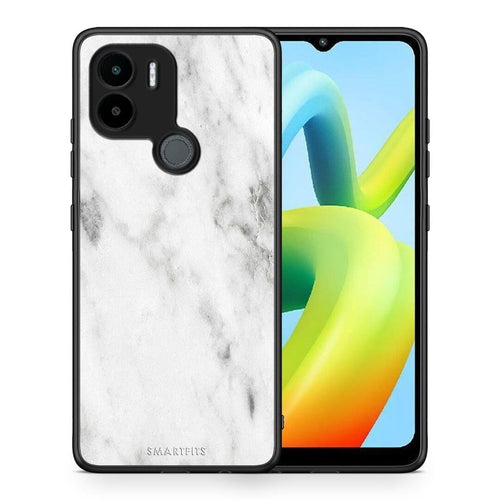 Θήκη Xiaomi Redmi A1+ / A2+ Marble White από τη Smartfits με σχέδιο στο πίσω μέρος και μαύρο περίβλημα | Xiaomi Redmi A1+ / A2+ Marble White Case with Colorful Back and Black Bezels