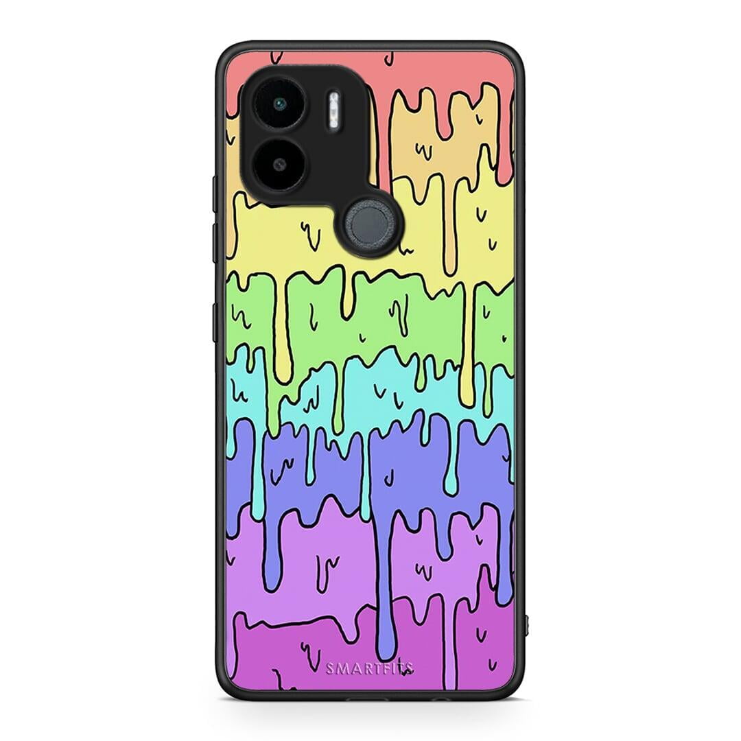 Θήκη Xiaomi Redmi A1+ / A2+ Melting Rainbow από τη Smartfits με σχέδιο στο πίσω μέρος και μαύρο περίβλημα | Xiaomi Redmi A1+ / A2+ Melting Rainbow Case with Colorful Back and Black Bezels