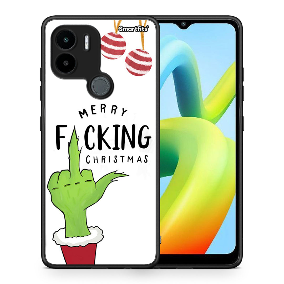 Θήκη Xiaomi Redmi A1+ / A2+ Merry F Xmas από τη Smartfits με σχέδιο στο πίσω μέρος και μαύρο περίβλημα | Xiaomi Redmi A1+ / A2+ Merry F Xmas Case with Colorful Back and Black Bezels