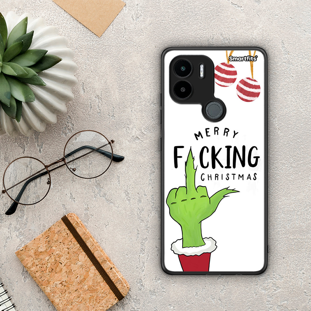 Θήκη Xiaomi Redmi A1+ / A2+ Merry F Xmas από τη Smartfits με σχέδιο στο πίσω μέρος και μαύρο περίβλημα | Xiaomi Redmi A1+ / A2+ Merry F Xmas Case with Colorful Back and Black Bezels