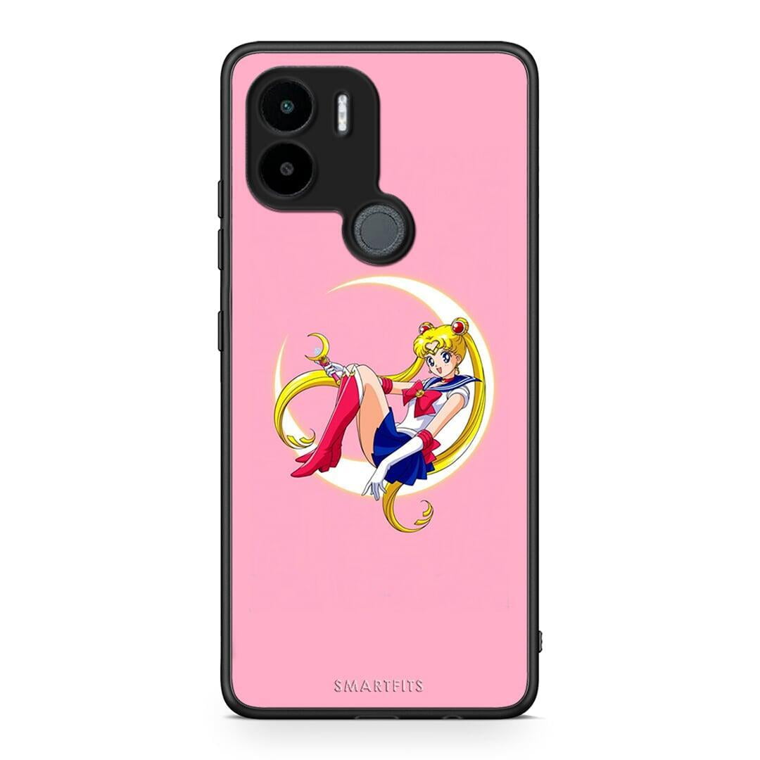 Θήκη Xiaomi Redmi A1+ / A2+ Moon Girl από τη Smartfits με σχέδιο στο πίσω μέρος και μαύρο περίβλημα | Xiaomi Redmi A1+ / A2+ Moon Girl Case with Colorful Back and Black Bezels