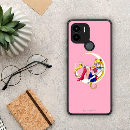 Θήκη Xiaomi Redmi A1+ / A2+ Moon Girl από τη Smartfits με σχέδιο στο πίσω μέρος και μαύρο περίβλημα | Xiaomi Redmi A1+ / A2+ Moon Girl Case with Colorful Back and Black Bezels