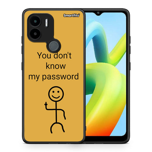 Θήκη Xiaomi Redmi A1+ / A2+ My Password από τη Smartfits με σχέδιο στο πίσω μέρος και μαύρο περίβλημα | Xiaomi Redmi A1+ / A2+ My Password Case with Colorful Back and Black Bezels