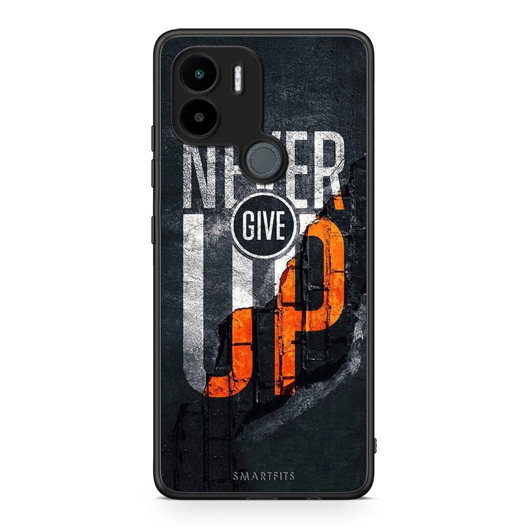 Θήκη Xiaomi Redmi A1+ / A2+ Never Give Up από τη Smartfits με σχέδιο στο πίσω μέρος και μαύρο περίβλημα | Xiaomi Redmi A1+ / A2+ Never Give Up Case with Colorful Back and Black Bezels