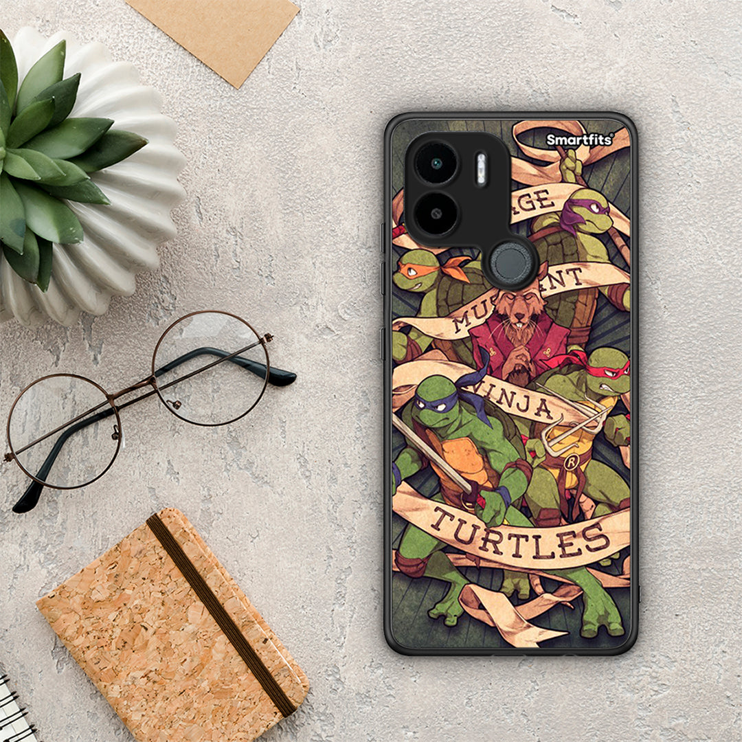 Θήκη Xiaomi Redmi A1+ / A2+ Ninja Turtles από τη Smartfits με σχέδιο στο πίσω μέρος και μαύρο περίβλημα | Xiaomi Redmi A1+ / A2+ Ninja Turtles Case with Colorful Back and Black Bezels