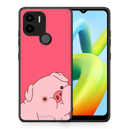Θήκη Xiaomi Redmi A1+ / A2+ Pig Love 1 από τη Smartfits με σχέδιο στο πίσω μέρος και μαύρο περίβλημα | Xiaomi Redmi A1+ / A2+ Pig Love 1 Case with Colorful Back and Black Bezels
