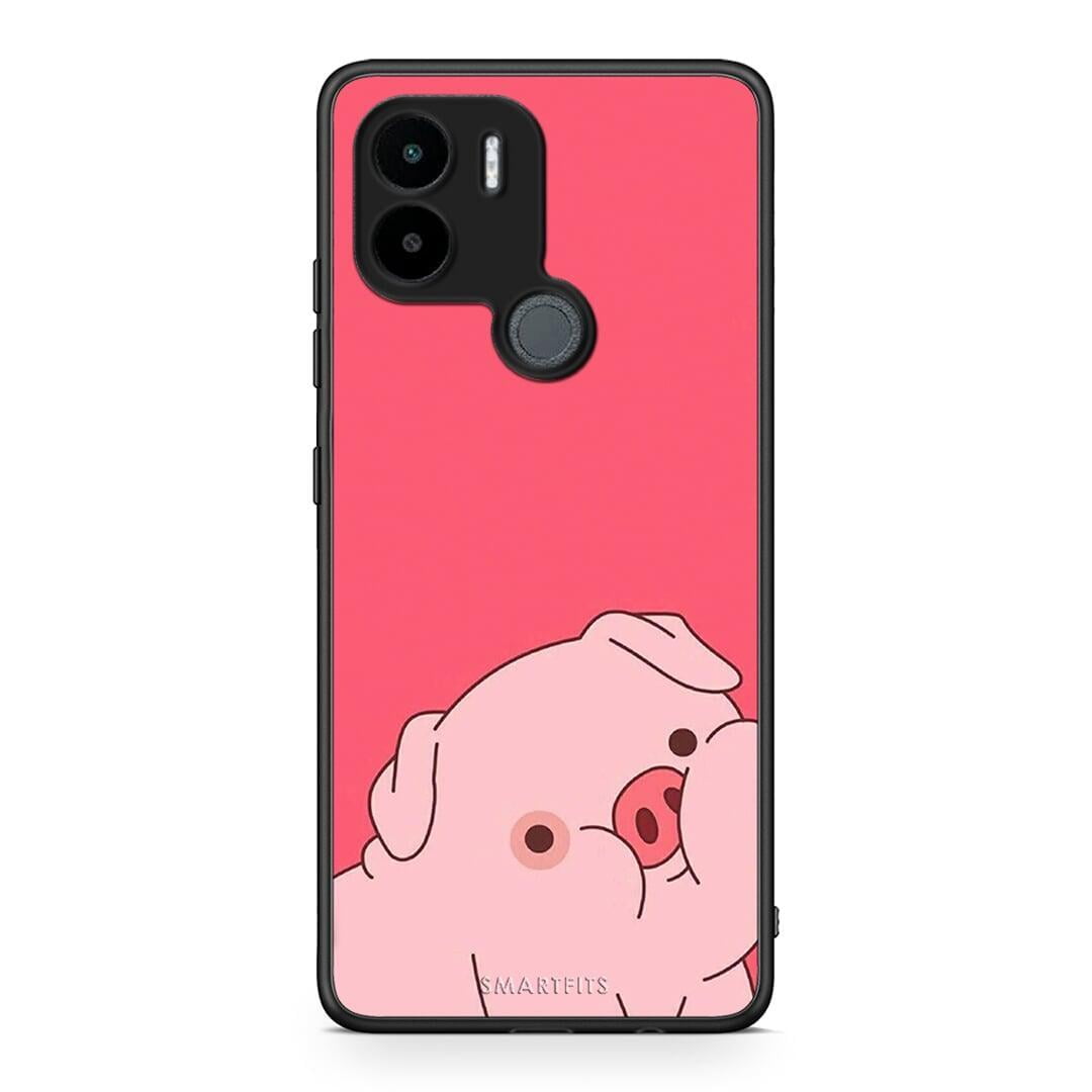 Θήκη Xiaomi Redmi A1+ / A2+ Pig Love 1 από τη Smartfits με σχέδιο στο πίσω μέρος και μαύρο περίβλημα | Xiaomi Redmi A1+ / A2+ Pig Love 1 Case with Colorful Back and Black Bezels