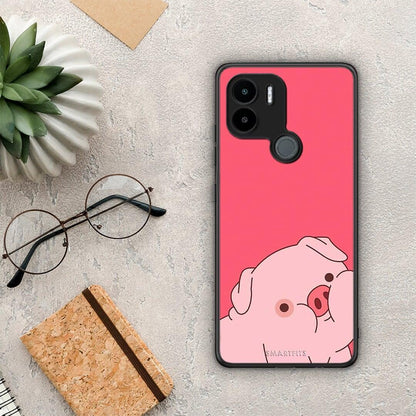 Θήκη Xiaomi Redmi A1+ / A2+ Pig Love 1 από τη Smartfits με σχέδιο στο πίσω μέρος και μαύρο περίβλημα | Xiaomi Redmi A1+ / A2+ Pig Love 1 Case with Colorful Back and Black Bezels