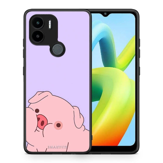 Θήκη Xiaomi Redmi A1+ / A2+ Pig Love 2 από τη Smartfits με σχέδιο στο πίσω μέρος και μαύρο περίβλημα | Xiaomi Redmi A1+ / A2+ Pig Love 2 Case with Colorful Back and Black Bezels