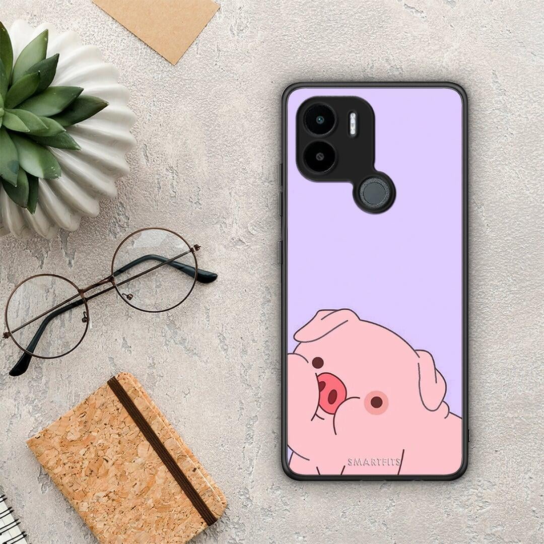 Θήκη Xiaomi Redmi A1+ / A2+ Pig Love 2 από τη Smartfits με σχέδιο στο πίσω μέρος και μαύρο περίβλημα | Xiaomi Redmi A1+ / A2+ Pig Love 2 Case with Colorful Back and Black Bezels