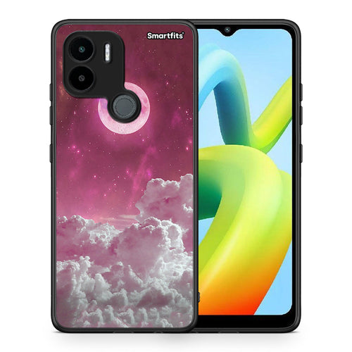 Θήκη Xiaomi Redmi A1+ / A2+ Pink Moon από τη Smartfits με σχέδιο στο πίσω μέρος και μαύρο περίβλημα | Xiaomi Redmi A1+ / A2+ Pink Moon Case with Colorful Back and Black Bezels