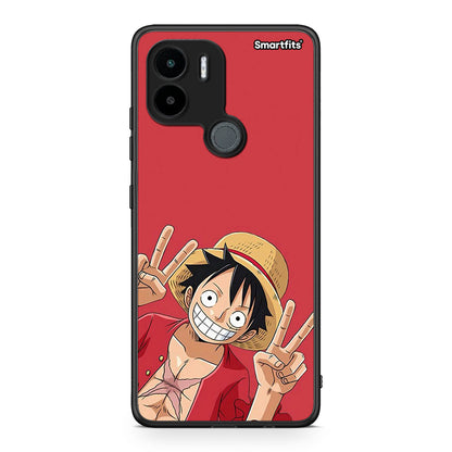 Θήκη Xiaomi Redmi A1+ / A2+ Pirate Luffy από τη Smartfits με σχέδιο στο πίσω μέρος και μαύρο περίβλημα | Xiaomi Redmi A1+ / A2+ Pirate Luffy Case with Colorful Back and Black Bezels