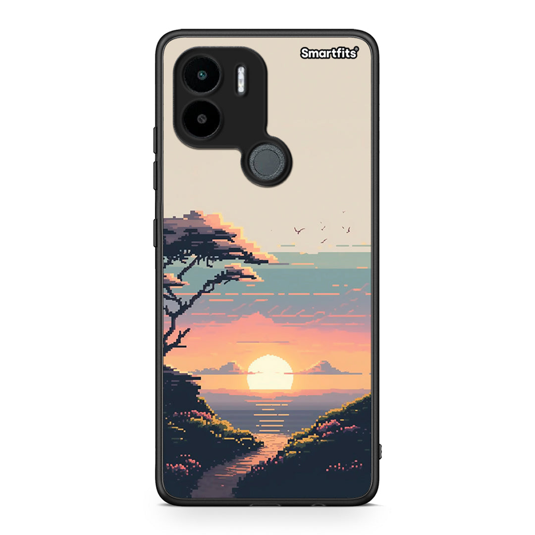 Θήκη Xiaomi Redmi A1+ / A2+ Pixel Sunset από τη Smartfits με σχέδιο στο πίσω μέρος και μαύρο περίβλημα | Xiaomi Redmi A1+ / A2+ Pixel Sunset Case with Colorful Back and Black Bezels