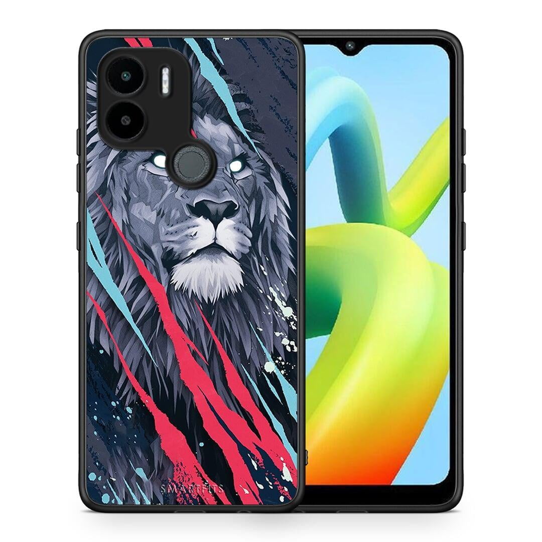 Θήκη Xiaomi Redmi A1+ / A2+ PopArt Lion Designer από τη Smartfits με σχέδιο στο πίσω μέρος και μαύρο περίβλημα | Xiaomi Redmi A1+ / A2+ PopArt Lion Designer Case with Colorful Back and Black Bezels