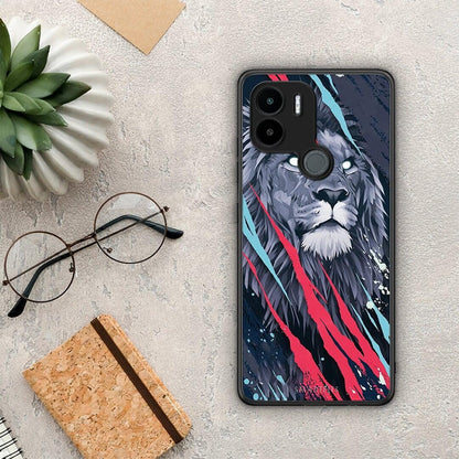 Θήκη Xiaomi Redmi A1+ / A2+ PopArt Lion Designer από τη Smartfits με σχέδιο στο πίσω μέρος και μαύρο περίβλημα | Xiaomi Redmi A1+ / A2+ PopArt Lion Designer Case with Colorful Back and Black Bezels