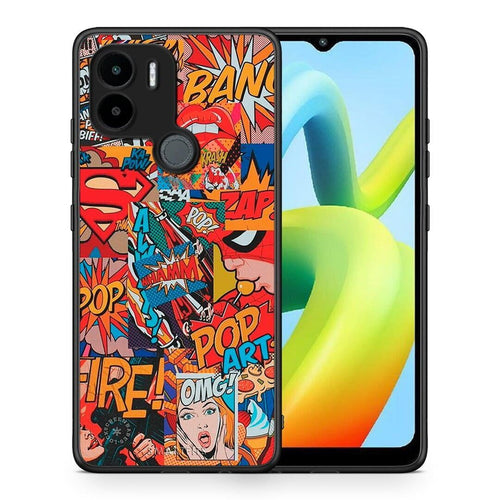 Θήκη Xiaomi Redmi A1+ / A2+ PopArt OMG από τη Smartfits με σχέδιο στο πίσω μέρος και μαύρο περίβλημα | Xiaomi Redmi A1+ / A2+ PopArt OMG Case with Colorful Back and Black Bezels