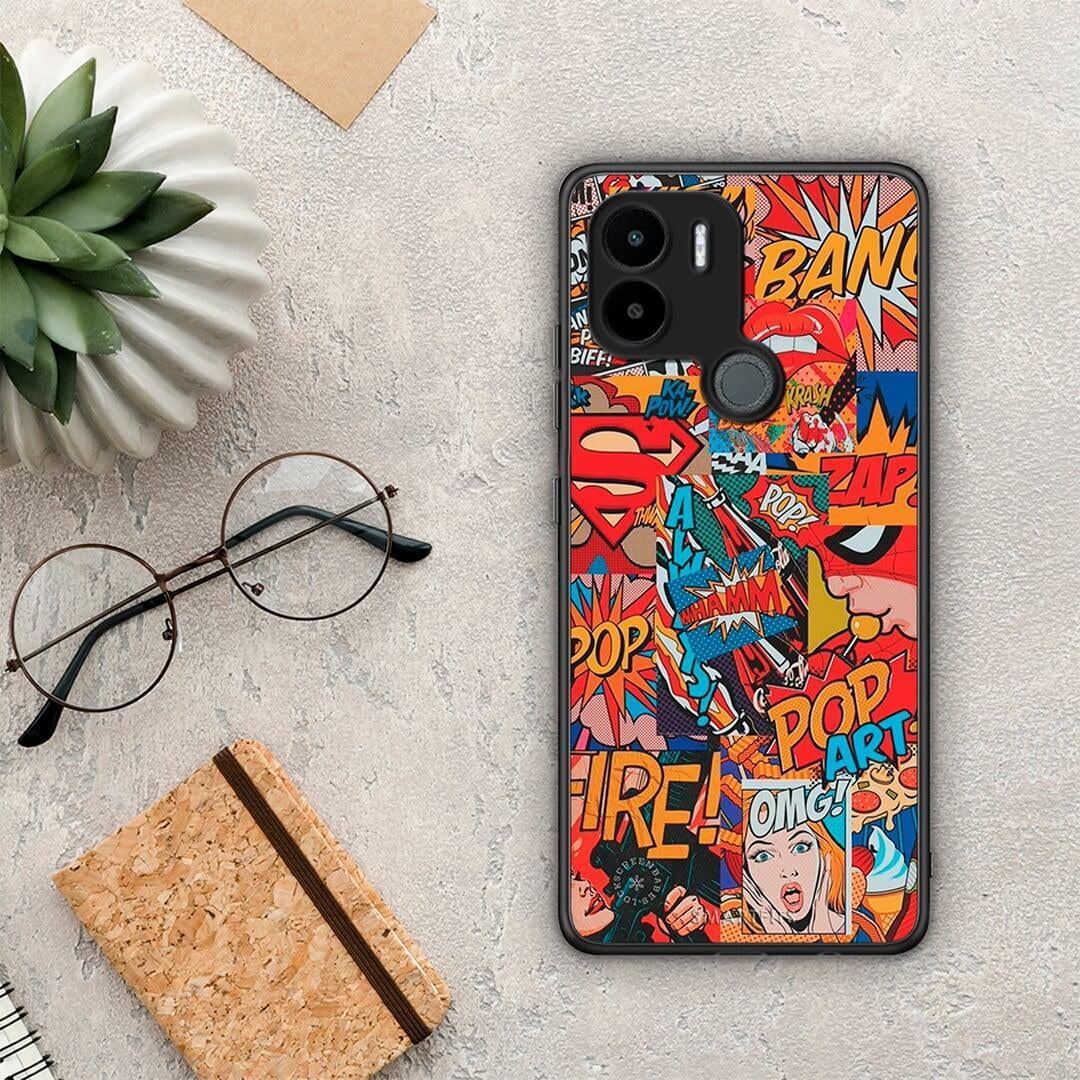 Θήκη Xiaomi Redmi A1+ / A2+ PopArt OMG από τη Smartfits με σχέδιο στο πίσω μέρος και μαύρο περίβλημα | Xiaomi Redmi A1+ / A2+ PopArt OMG Case with Colorful Back and Black Bezels