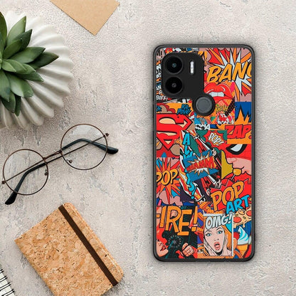 Θήκη Xiaomi Redmi A1+ / A2+ PopArt OMG από τη Smartfits με σχέδιο στο πίσω μέρος και μαύρο περίβλημα | Xiaomi Redmi A1+ / A2+ PopArt OMG Case with Colorful Back and Black Bezels