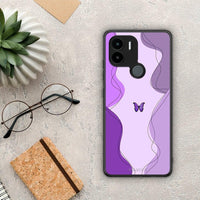 Thumbnail for Θήκη Xiaomi Redmi A1+ / A2+ Purple Mariposa από τη Smartfits με σχέδιο στο πίσω μέρος και μαύρο περίβλημα | Xiaomi Redmi A1+ / A2+ Purple Mariposa Case with Colorful Back and Black Bezels