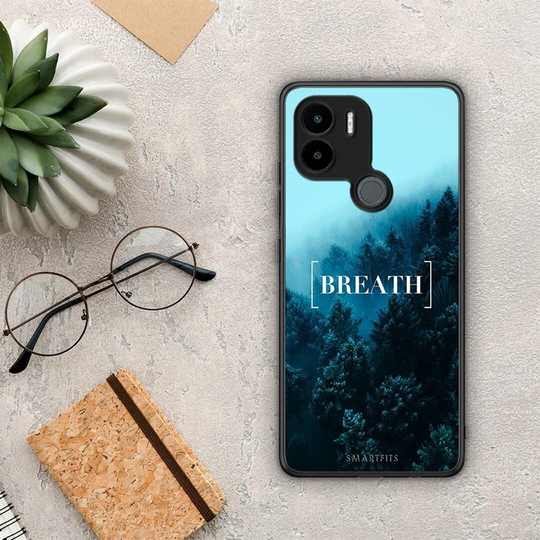 Θήκη Xiaomi Redmi A1+ / A2+ Quote Breath από τη Smartfits με σχέδιο στο πίσω μέρος και μαύρο περίβλημα | Xiaomi Redmi A1+ / A2+ Quote Breath Case with Colorful Back and Black Bezels