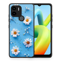 Thumbnail for Θήκη Xiaomi Redmi A1+ / A2+ Real Daisies από τη Smartfits με σχέδιο στο πίσω μέρος και μαύρο περίβλημα | Xiaomi Redmi A1+ / A2+ Real Daisies Case with Colorful Back and Black Bezels