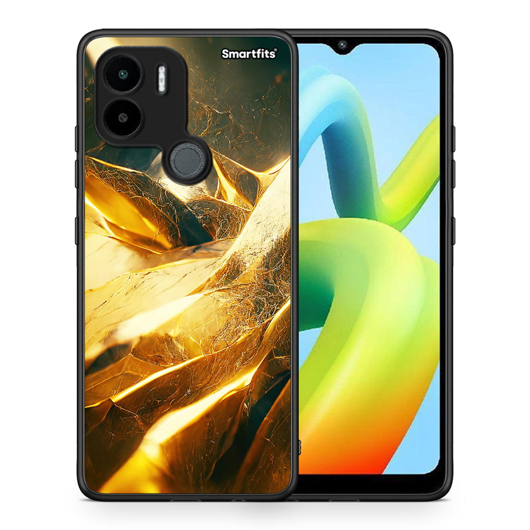 Θήκη Xiaomi Redmi A1+ / A2+ Real Gold από τη Smartfits με σχέδιο στο πίσω μέρος και μαύρο περίβλημα | Xiaomi Redmi A1+ / A2+ Real Gold Case with Colorful Back and Black Bezels