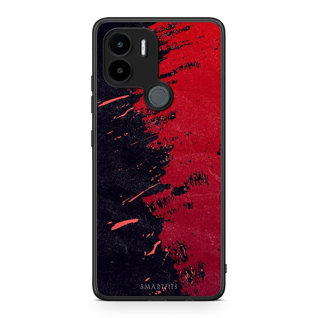 Θήκη Xiaomi Redmi A1+ / A2+ Red Paint από τη Smartfits με σχέδιο στο πίσω μέρος και μαύρο περίβλημα | Xiaomi Redmi A1+ / A2+ Red Paint Case with Colorful Back and Black Bezels