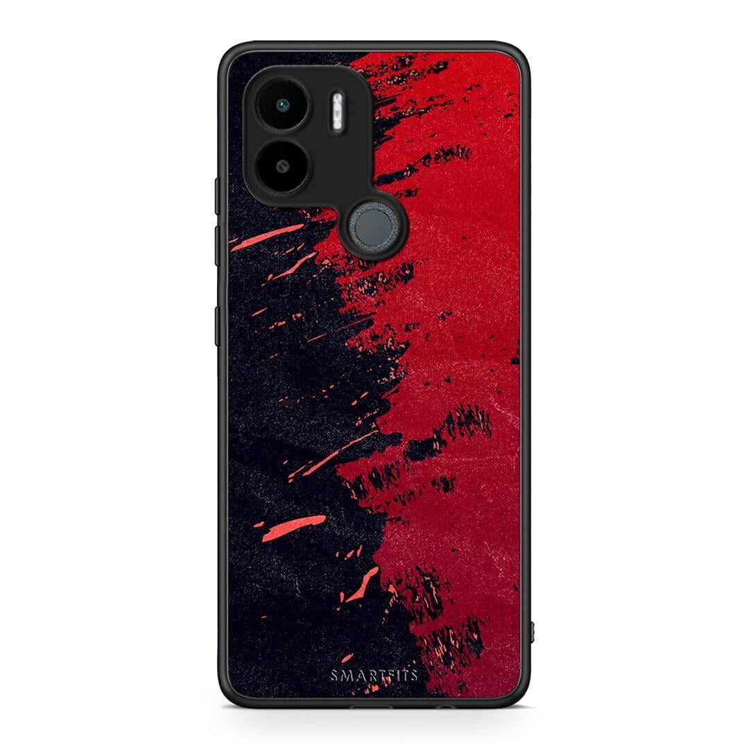 Θήκη Xiaomi Redmi A1+ / A2+ Red Paint από τη Smartfits με σχέδιο στο πίσω μέρος και μαύρο περίβλημα | Xiaomi Redmi A1+ / A2+ Red Paint Case with Colorful Back and Black Bezels