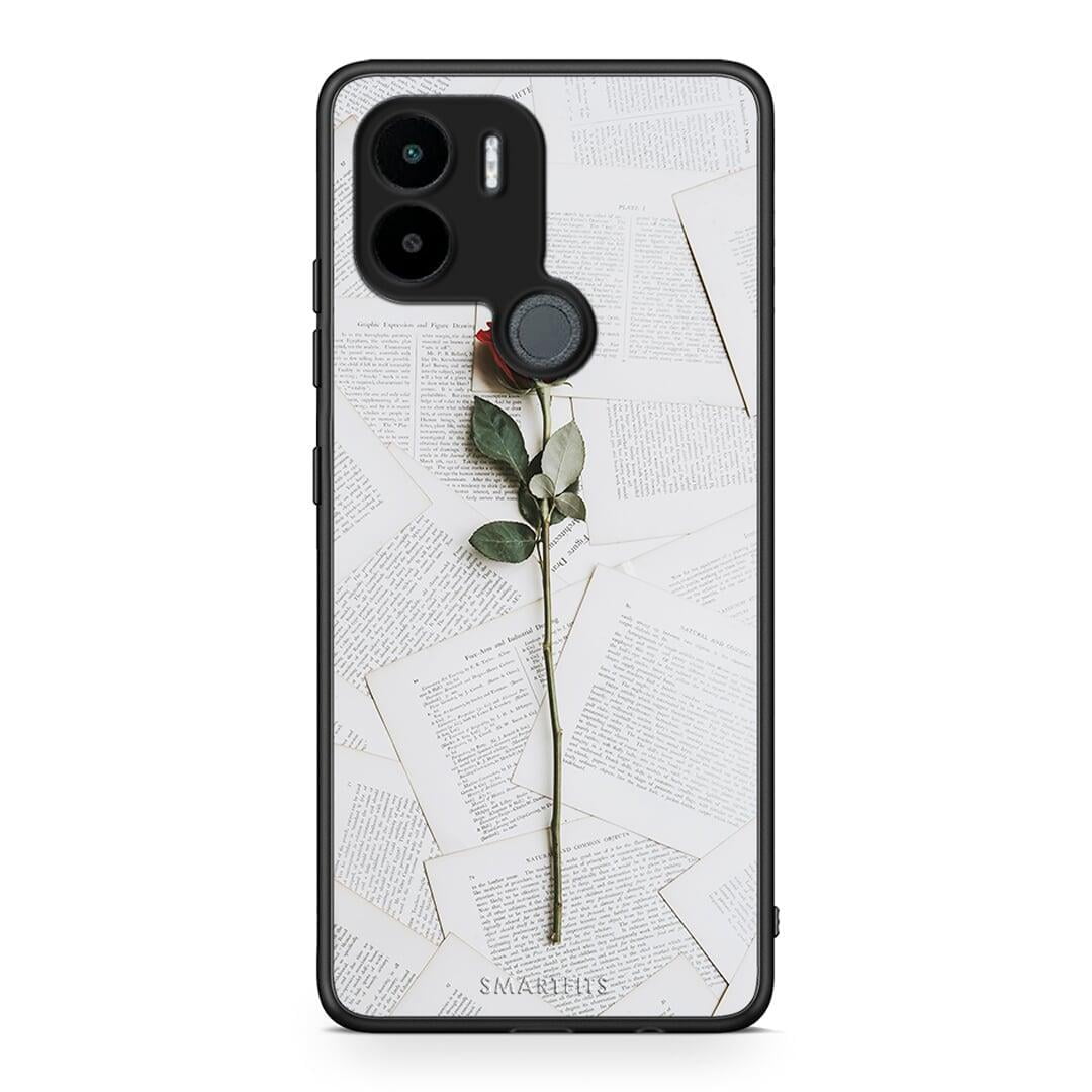 Θήκη Xiaomi Redmi A1+ / A2+ Red Rose από τη Smartfits με σχέδιο στο πίσω μέρος και μαύρο περίβλημα | Xiaomi Redmi A1+ / A2+ Red Rose Case with Colorful Back and Black Bezels