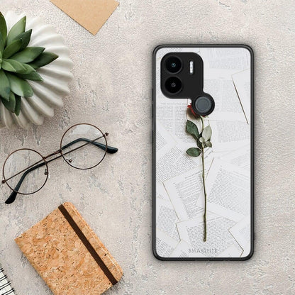 Θήκη Xiaomi Redmi A1+ / A2+ Red Rose από τη Smartfits με σχέδιο στο πίσω μέρος και μαύρο περίβλημα | Xiaomi Redmi A1+ / A2+ Red Rose Case with Colorful Back and Black Bezels