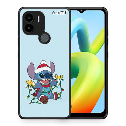 Θήκη Xiaomi Redmi A1+ / A2+ Santa Stich από τη Smartfits με σχέδιο στο πίσω μέρος και μαύρο περίβλημα | Xiaomi Redmi A1+ / A2+ Santa Stich Case with Colorful Back and Black Bezels