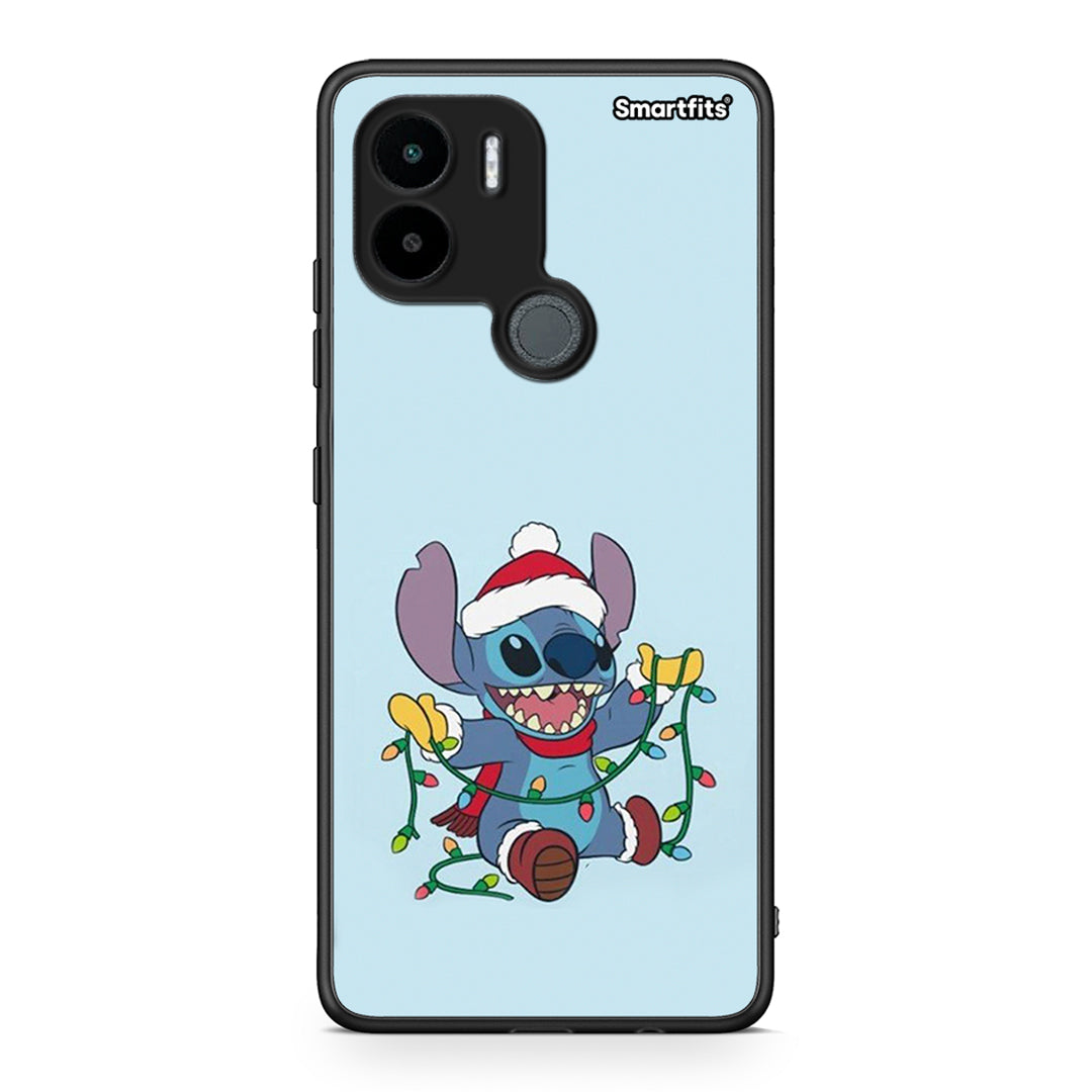 Θήκη Xiaomi Redmi A1+ / A2+ Santa Stich από τη Smartfits με σχέδιο στο πίσω μέρος και μαύρο περίβλημα | Xiaomi Redmi A1+ / A2+ Santa Stich Case with Colorful Back and Black Bezels