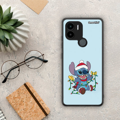 Θήκη Xiaomi Redmi A1+ / A2+ Santa Stich από τη Smartfits με σχέδιο στο πίσω μέρος και μαύρο περίβλημα | Xiaomi Redmi A1+ / A2+ Santa Stich Case with Colorful Back and Black Bezels