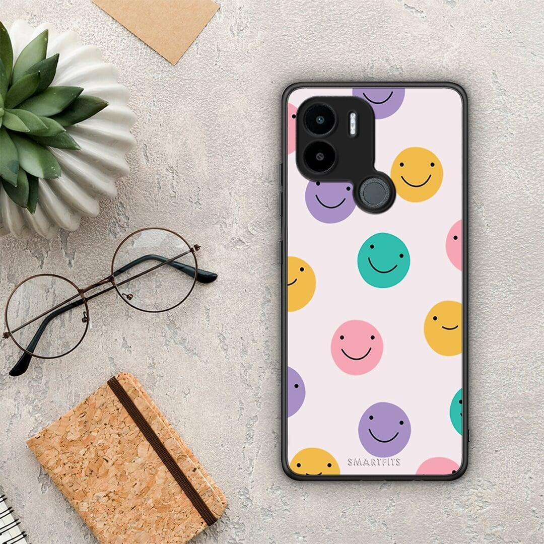 Θήκη Xiaomi Redmi A1+ / A2+ Smiley Faces από τη Smartfits με σχέδιο στο πίσω μέρος και μαύρο περίβλημα | Xiaomi Redmi A1+ / A2+ Smiley Faces Case with Colorful Back and Black Bezels