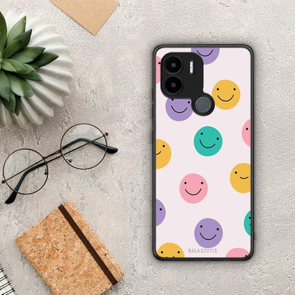 Θήκη Xiaomi Redmi A1+ / A2+ Smiley Faces από τη Smartfits με σχέδιο στο πίσω μέρος και μαύρο περίβλημα | Xiaomi Redmi A1+ / A2+ Smiley Faces Case with Colorful Back and Black Bezels