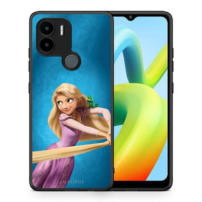 Θήκη Xiaomi Redmi A1+ / A2+ Tangled 2 από τη Smartfits με σχέδιο στο πίσω μέρος και μαύρο περίβλημα | Xiaomi Redmi A1+ / A2+ Tangled 2 Case with Colorful Back and Black Bezels