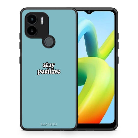 Θήκη Xiaomi Redmi A1+ / A2+ Text Positive από τη Smartfits με σχέδιο στο πίσω μέρος και μαύρο περίβλημα | Xiaomi Redmi A1+ / A2+ Text Positive Case with Colorful Back and Black Bezels