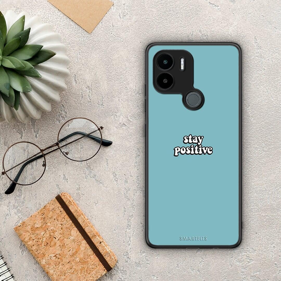 Θήκη Xiaomi Redmi A1+ / A2+ Text Positive από τη Smartfits με σχέδιο στο πίσω μέρος και μαύρο περίβλημα | Xiaomi Redmi A1+ / A2+ Text Positive Case with Colorful Back and Black Bezels