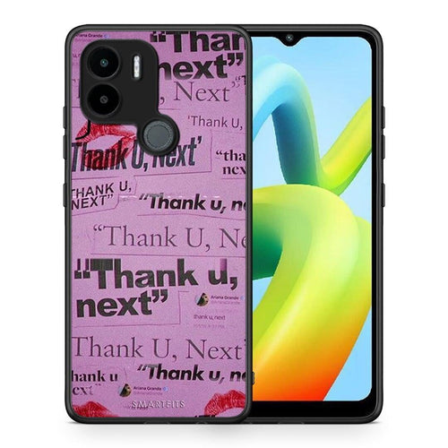 Θήκη Xiaomi Redmi A1+ / A2+ Thank You Next από τη Smartfits με σχέδιο στο πίσω μέρος και μαύρο περίβλημα | Xiaomi Redmi A1+ / A2+ Thank You Next Case with Colorful Back and Black Bezels