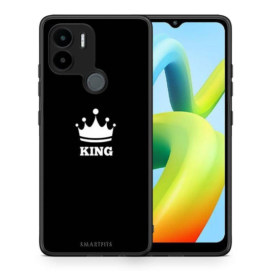 Θήκη Xiaomi Redmi A1+ / A2+ Valentine King από τη Smartfits με σχέδιο στο πίσω μέρος και μαύρο περίβλημα | Xiaomi Redmi A1+ / A2+ Valentine King Case with Colorful Back and Black Bezels