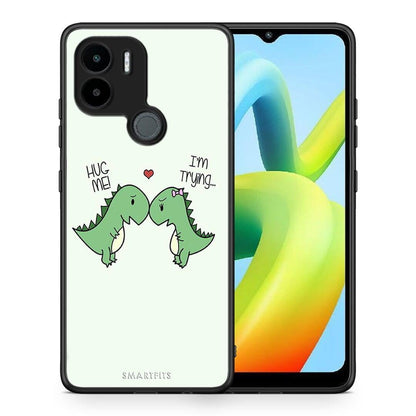 Θήκη Xiaomi Redmi A1+ / A2+ Valentine Rex από τη Smartfits με σχέδιο στο πίσω μέρος και μαύρο περίβλημα | Xiaomi Redmi A1+ / A2+ Valentine Rex Case with Colorful Back and Black Bezels