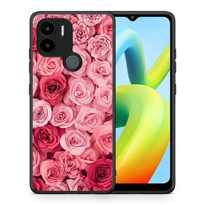 Θήκη Xiaomi Redmi A1+ / A2+ Valentine RoseGarden από τη Smartfits με σχέδιο στο πίσω μέρος και μαύρο περίβλημα | Xiaomi Redmi A1+ / A2+ Valentine RoseGarden Case with Colorful Back and Black Bezels