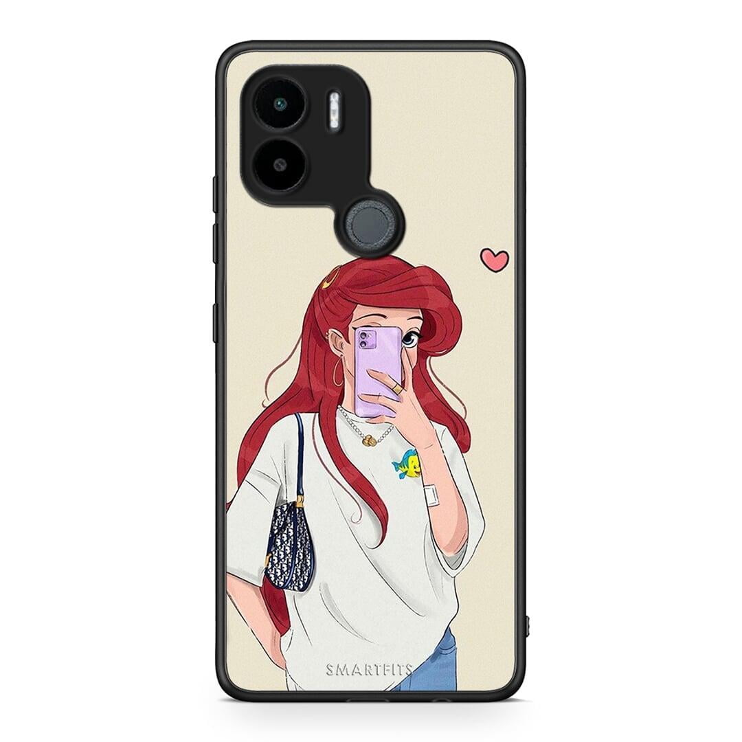 Θήκη Xiaomi Redmi A1+ / A2+ Walking Mermaid από τη Smartfits με σχέδιο στο πίσω μέρος και μαύρο περίβλημα | Xiaomi Redmi A1+ / A2+ Walking Mermaid Case with Colorful Back and Black Bezels